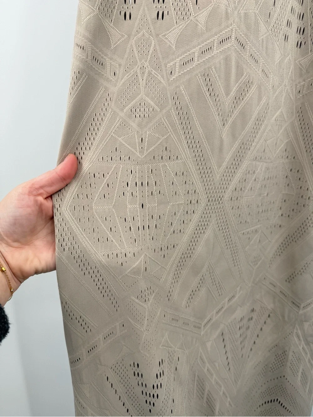 House of Harlow 1960 Beige Geometric Cutout Sleeveless Maxi Dress Size XL
